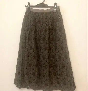 ATLANTIC 롱 스커트 꽃무늬 브라운