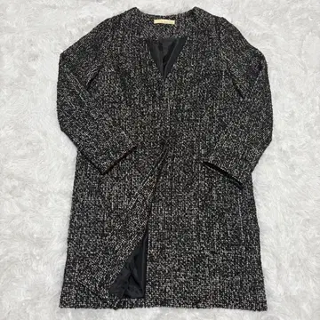 새상품급 개럴개런트 트위드 롱 코트 노카라 프리 사이즈