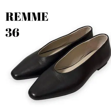 [ 컨디션 최상 ] REMME 레메 플랫 펌프스 V컷 블랙 36