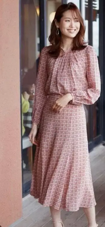 ANAYI 버드 프린트 블라우스&스커트 셋업 38