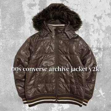 00s Y2K 그런지 archive 퍼 다운 자켓 광택