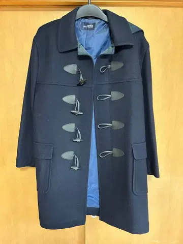 학생 네이비 더플 코트 후드 부착 키리가오카 학원 지정