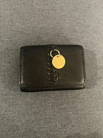 블랙 가죽 3단 폴더형 지갑 참 포함