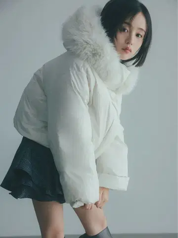 SNIDEL [WEB 한정 컬러 있음] 니시카와 후드 퍼 숏 다운