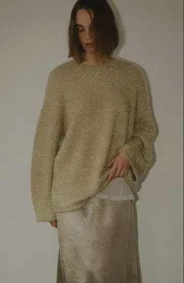 MANOF SHAGGY LAME KNIT TOPS