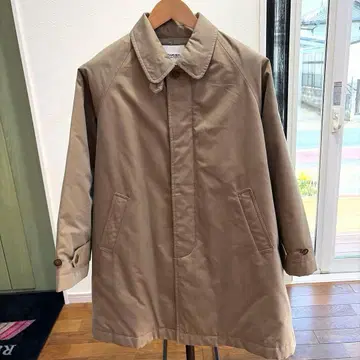 BEAMS BOY 코튼 폴리에스테르 샴브레이 스탠 칼라 코트