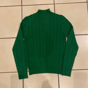 매킨토시 철학 그린 리브 니트 프릴 넥 니트