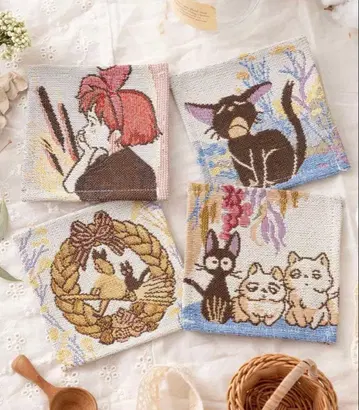 마녀 배달부 키키 고블랑 직조 코스터 4개 세트