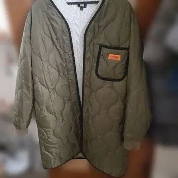 올리브 퀼팅 오버 사이즈 자켓 코트