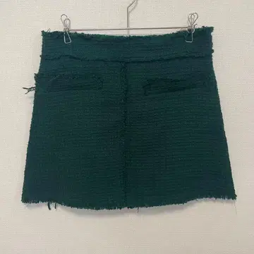 [ ZARA ] 자라 그린 트위드 미니 스커트 XS