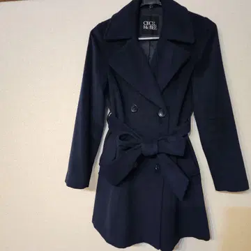 CECIL McBEE 네이비 더블 브레스트 코트