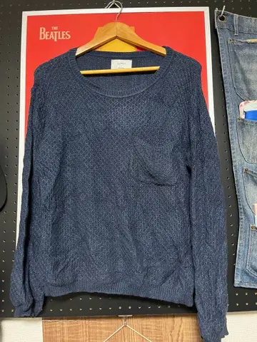 STUDIOUS 네이비 크루넥 스웨터 M