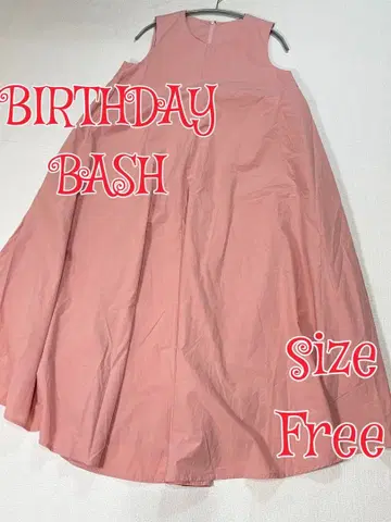 BIRTHDAY BASH 슬리브리스 플레어 원피스 핑크 FREE