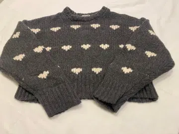 NKNIT 니트 쇼트 패턴 니트 그레이