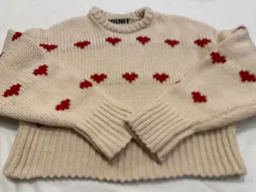 NKNIT 니트 쇼트 패턴 니트 아이보리