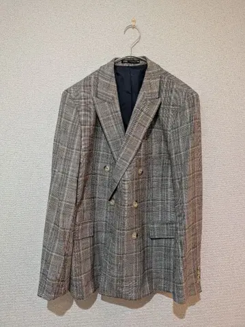 ZARA 체크 무늬 더블 브레스트 자켓 EUR 54