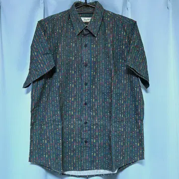 Backers M 사이즈 컬러풀한 기하학 패턴 반팔 셔츠