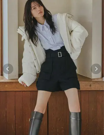 MERCURYDUO 머큐리 듀오 트윌 하이웨스트 워크 숏팬츠