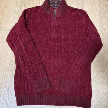 미사용 새상품 VINTAIGE CLUB 하프 지퍼 몰 니트 XL