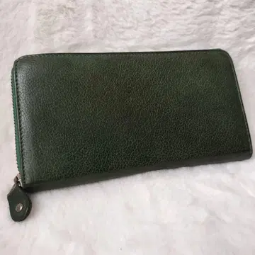 [ 선착순!! ] 하레루야 장지갑 그린 가죽 라운드 지퍼 남녀 공용