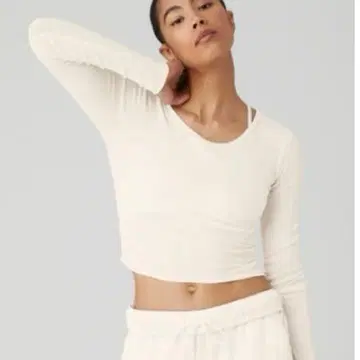 alo yoga Gather Long Sleeve Ivory XS
