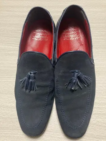 다크 블루 스웨이드 태슬 로퍼