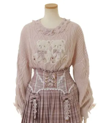 [ 새상품 ] LIZLISA 리즈리사 Twin Bears 니트 핑크