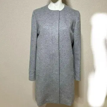 ROPE 그레이 롱 코트 울 혼방 사이즈 36