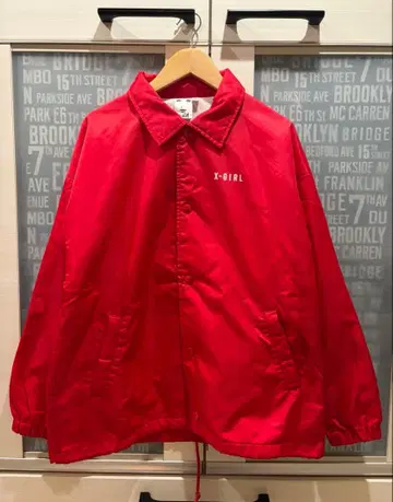 X-GIRL 나일론 자켓 레드