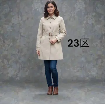 [새상품급] 23구 트렌치코트 베이지 허리 벨트 포함 고급 깔끔함