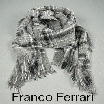 Franco Ferrari 체크 무늬 스톨 울 알파카 혼방 이탈리아제