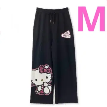 새상품 아베일 egg 헬로키티 스웨트 팬츠 M 사이즈 블랙