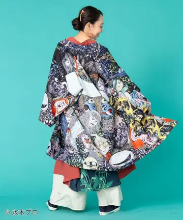 와모노야 카야 리버서블 겉옷 기모노 겉옷 환상 미즈키 시게루