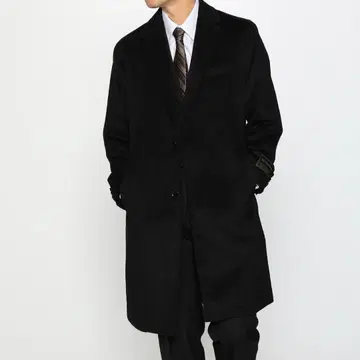 [ 미사용 ] COMME CA ISM 에어리 울 체스터 코트 블랙 S