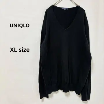 UNIQLO 유니클로 V넥 스웨터 XL 블랙 얇은 소재 니트 긴팔