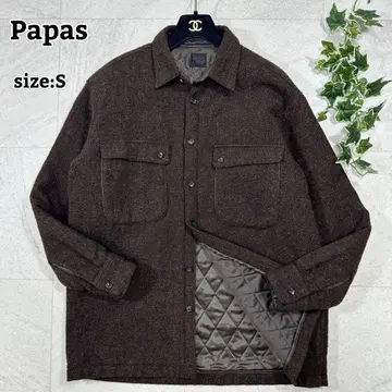 [ Papas ] 안감 충전솜 퀼팅 믹스 트위드 셔츠 자켓