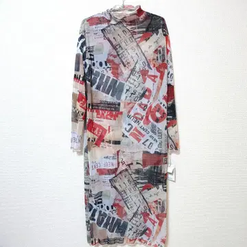 새상품 쿨카레안 그래픽 프린트 긴팔 원피스 사이즈 0