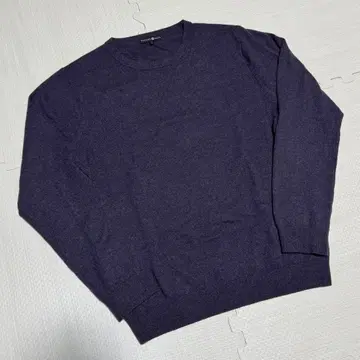 타카시마야 남성용 캐시미어 스웨터 퍼플 모카 L 사이즈 크루넥