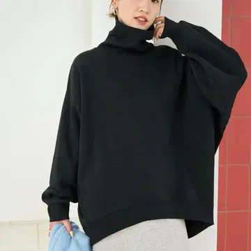 헤비 웨이트 터틀넥 맨투맨 블랙 프릭스스토어