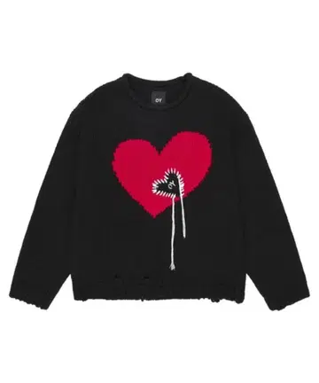 HEART STICH DESTOYED KNIT / 하트 스티치 디자인