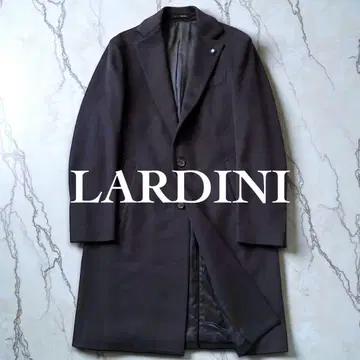 LARDINI 울 싱글 체스터 코트 이탈리아제 네이비 계열 48