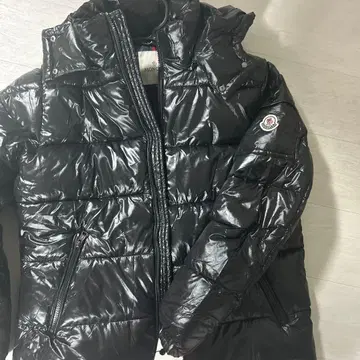 다운 블랙 다운 자켓 후드 부착