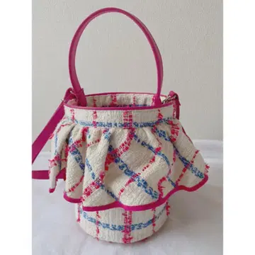 세츠코 사지테일 트위드 시티 화이트 x 핑크