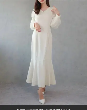 [시착만 한 상품] 화이트 머메이드 원피스 L