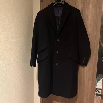 SCYE BASICS 블랙 체스터 코트 36