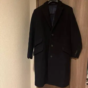 SCYE BASICS 블랙 체스터 코트 36