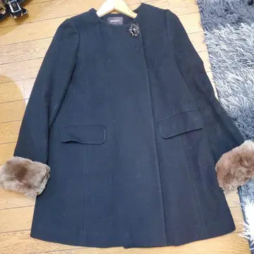 JUSGLITTY 블랙 롱 코트 I 사이즈