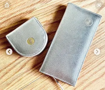 황궁 천연 가죽 장지갑, 동전 지갑 2세트 실버 은색 [새상품 미사용]