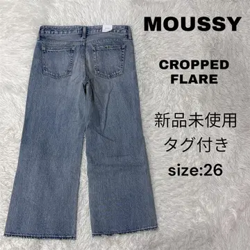 MOUSSY 크롭 플레어 데님 미사용 새상품 26 라이트 블루