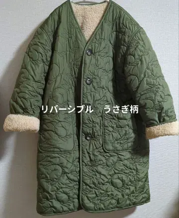 리버서블 토끼 패턴 보아 자켓